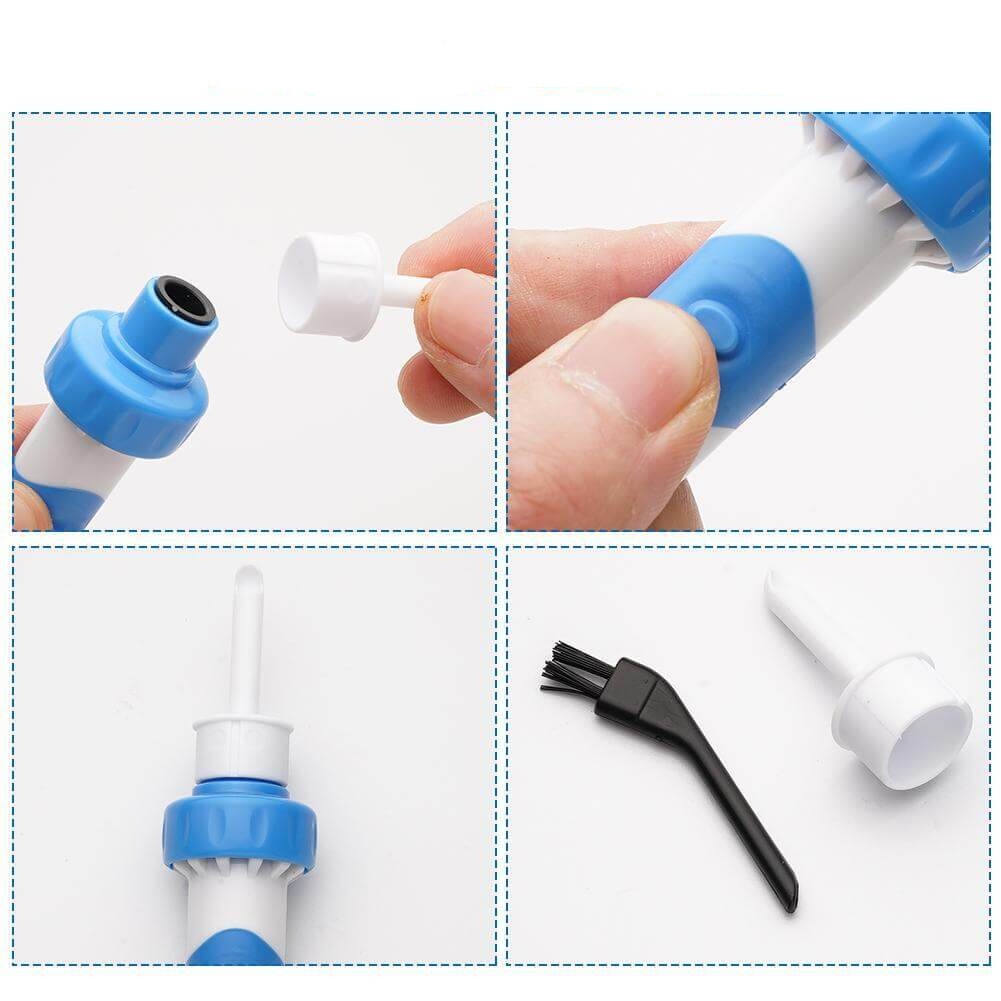 Belro electric ear wax remover device for safe and effective ear cleaning, shown with its ergonomic design and cleaning tips.