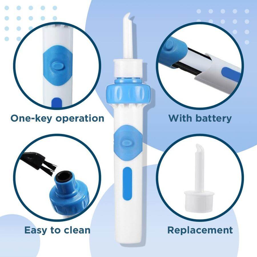 Belro electric ear wax remover device with ergonomic design and ear tips for safe, effective ear cleaning in health and beauty.