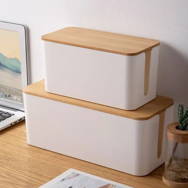 Belro Wire Organizer Box for electronics, with compartments to neatly store cables and accessories.