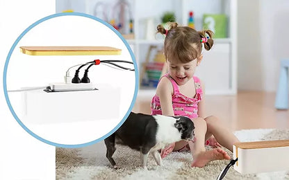 Belro wire organizer box for electronics, with compartments to neatly store cables, chargers, and small electronic accessories.