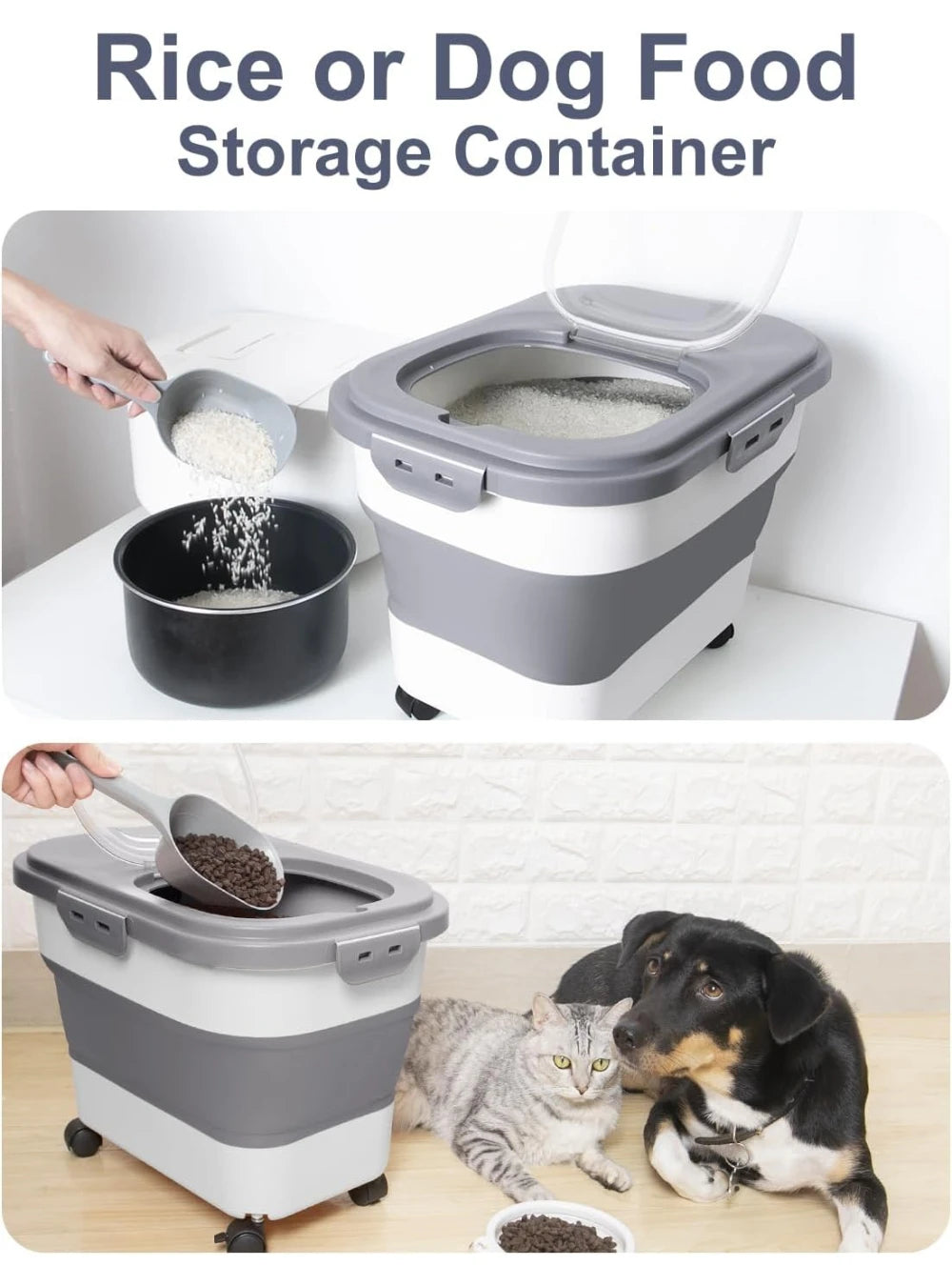 Belro foldable large capacity food storage container, flexible and spacious for kitchen organization and food preservation.