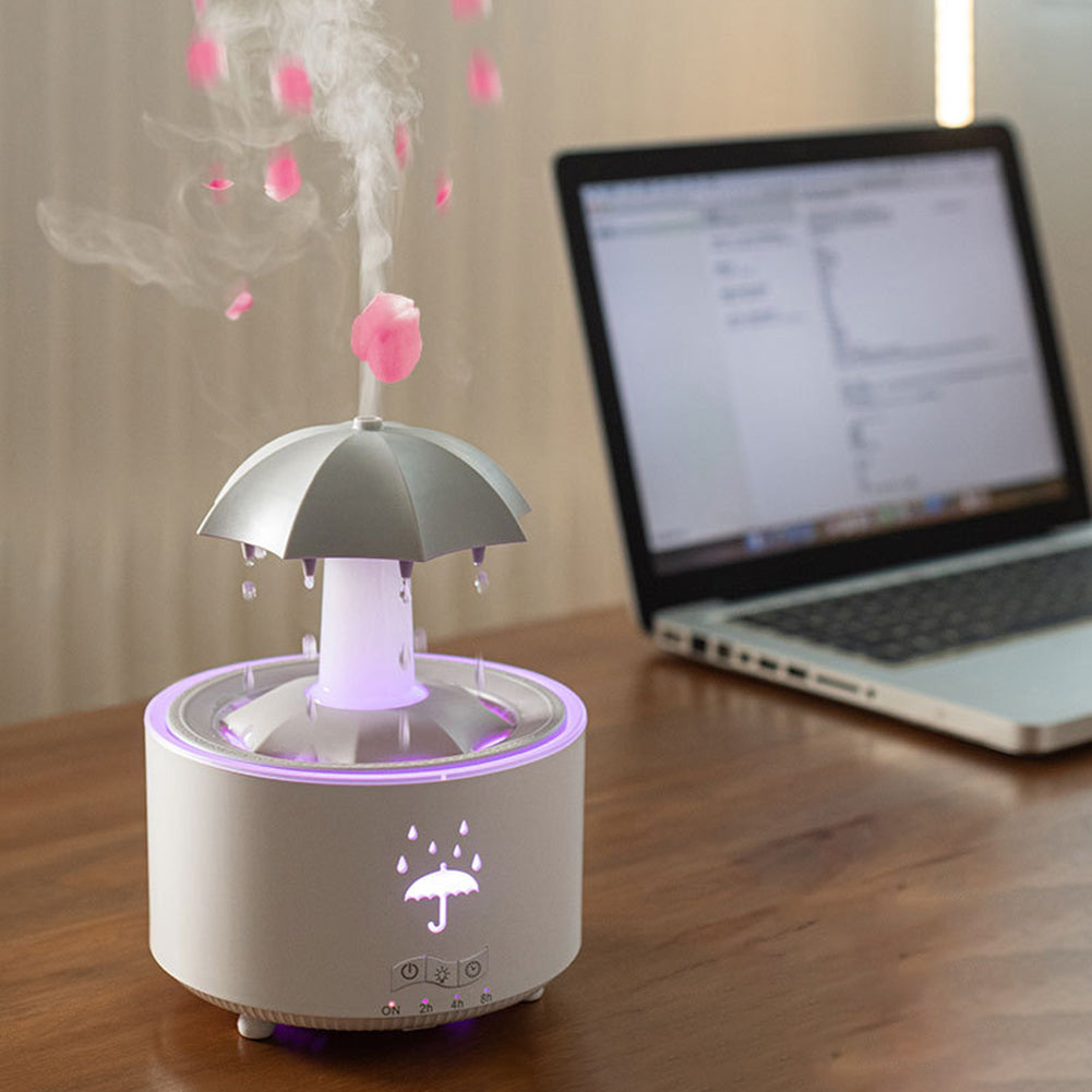 Belro aromatherapy humidifier in sleek white design, emits mist for health and beauty relaxation purposes.