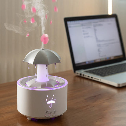Belro aromatherapy humidifier in sleek white design, emits mist for health and beauty relaxation purposes.