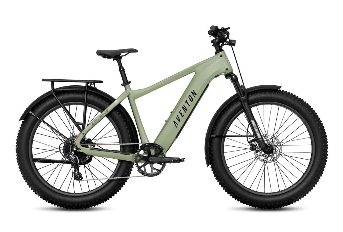 Casavibeo Aventon Aventures 3 electric bike, sleek frame and handlebars, ready for outdoor riding adventures.