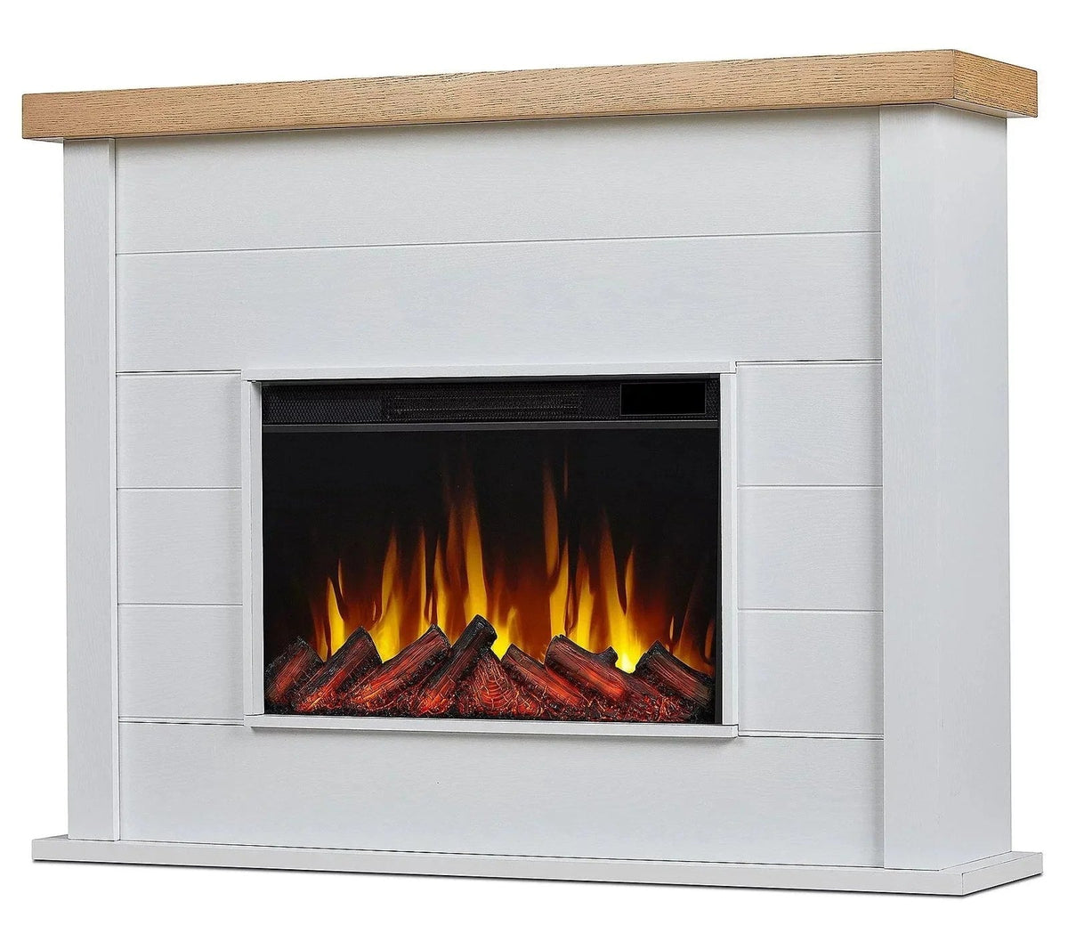 Casavibeo Real Flame Marshall 49-inch slim electric fireplace with realistic flame effects and modern design.