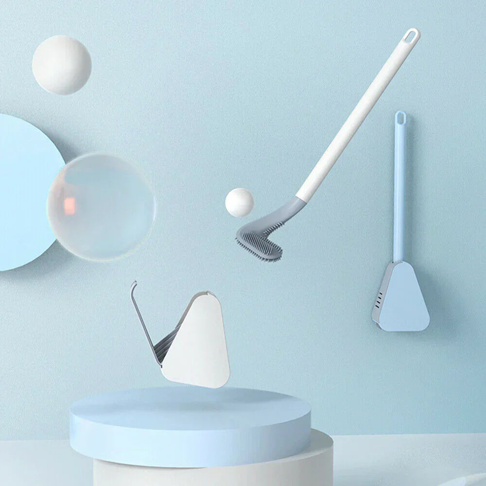 Belro hygienic silicone toilet brush with wall mount, designed for easy cleaning and storage in modern bathrooms.