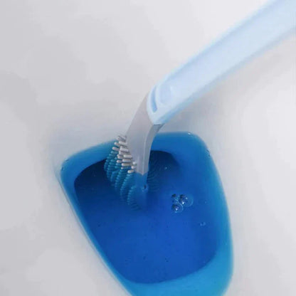 Belro hygienic silicone toilet brush with wall mount, showcasing the sleek design and wall-hanging feature for bathroom cleaning.