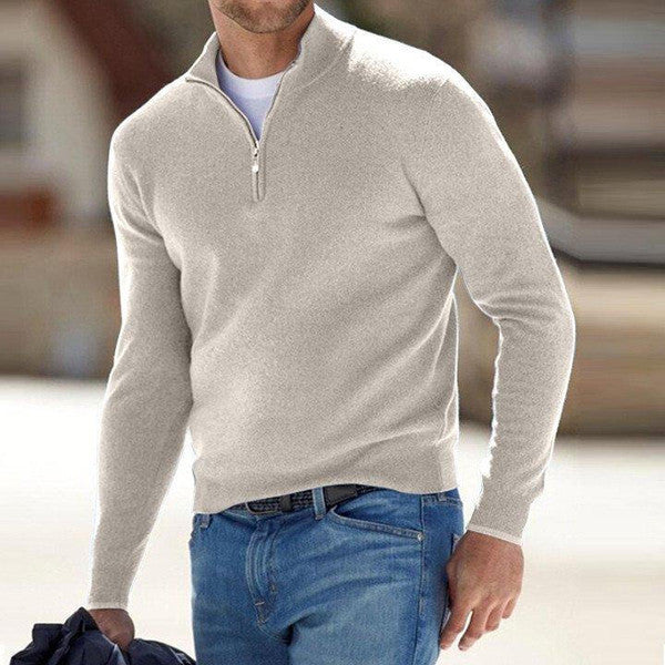 Belro Basic Cashmere Sweater, showcasing a cozy, soft cashmere fabric in a neutral color with a classic fit.