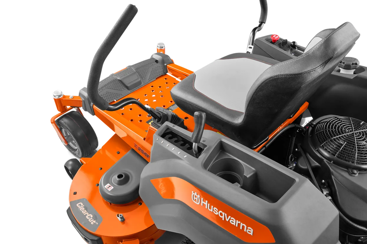 Husqvarna Z254F 54-inch zero-turn riding lawn mower with 24 HP Kawasaki engine, shown on a grassy lawn.