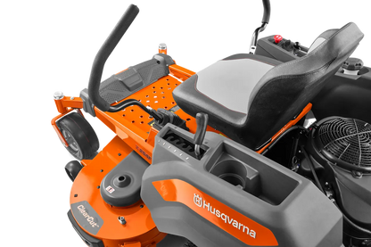 Husqvarna Z254F 54-inch zero-turn riding lawn mower with 24 HP Kawasaki engine, shown on a grassy lawn.