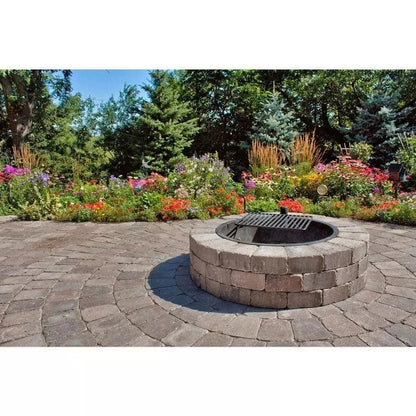 Casavibeo Necessories 48-inch wood burning fire pit kit with concrete base and cooking grate, designed for outdoor warmth and grilling.