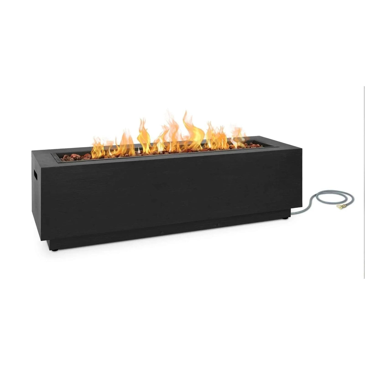 Casavibeo Real Flame Lanesboro fire pit table with propane or natural gas, featuring a modern design and a glowing fire pit center.
