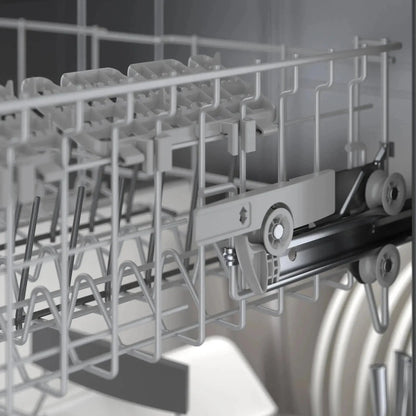 Bosch 800 Series stainless steel top control smart dishwasher with 3rd rack and CrystalDry technology, shown from the front.