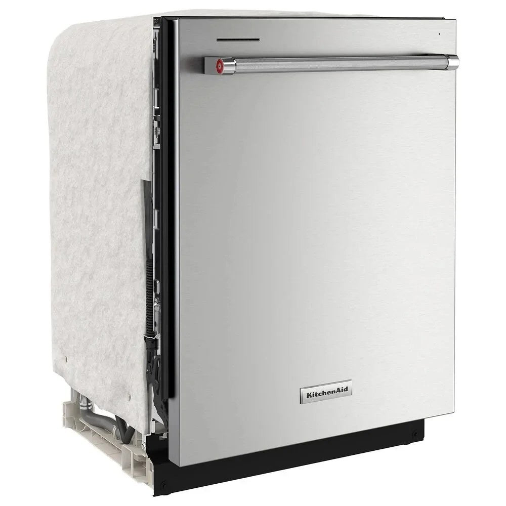 KitchenAid 24-inch fully integrated dishwasher with PrintShield stainless steel and 30 wash jets, built-in design, Casavibeo product.