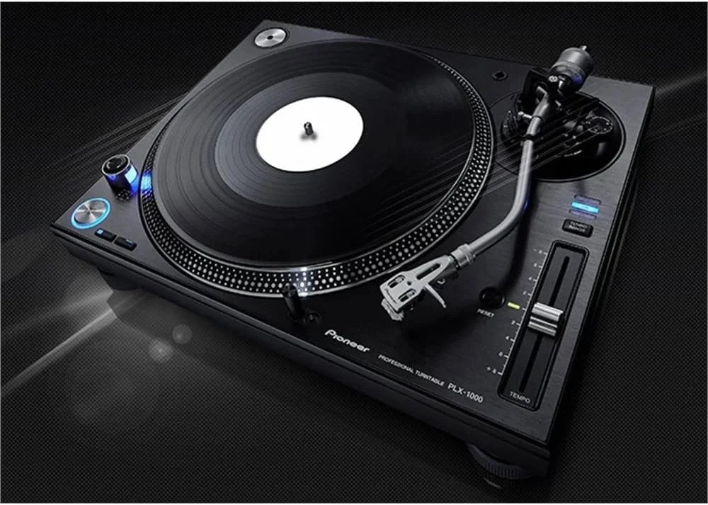 Casavibeo Pioneer DJ PLX-1000 professional direct drive turntable with sleek black finish and detailed control features