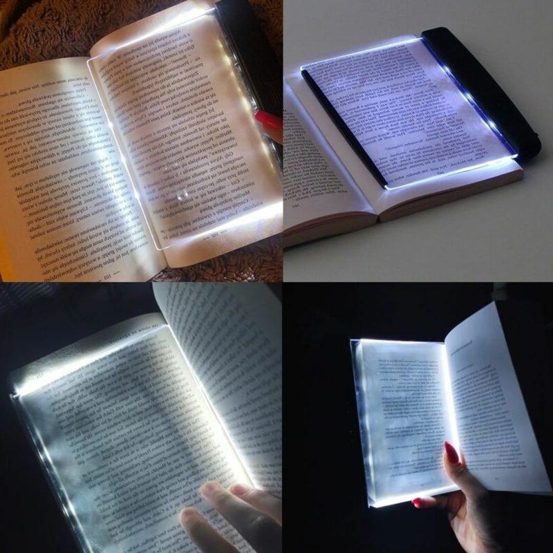 Belro Premium Flat Book Panel Reading Night Light shown on a desk, ideal for office and stationery use, with a sleek flat design.