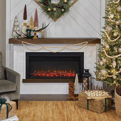 Casavibeo Real Flame Bernice Landscape Electric Fireplace with realistic flame effects and modern design.