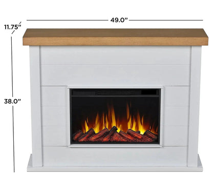 Casavibeo Real Flame Marshall 49-inch slim electric fireplace with realistic flame display and modern design.