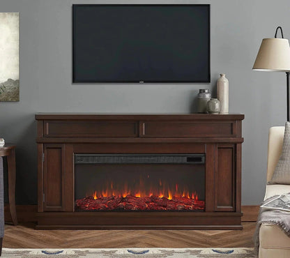 Casavibeo Real Flame Torrey Landscape Electric Fireplace with realistic flame effect and modern design, viewed from the front.