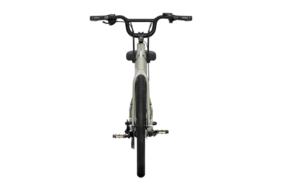 Casavibeo Aventon Pace 4 Steps Throughs bicycle frame in black, showing detailed view of the sleek, sturdy design.