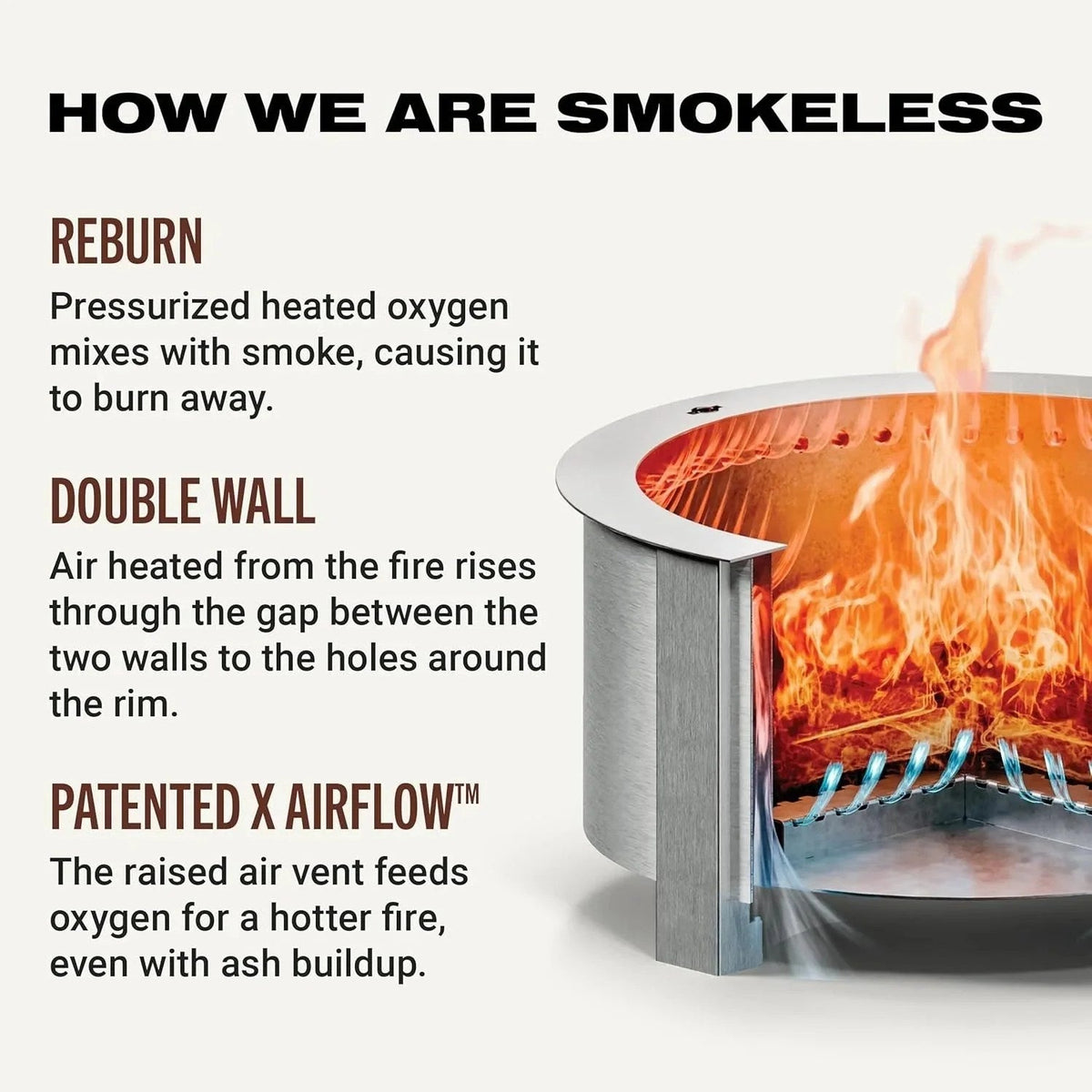 Casavibeo Breeo X Series 24 Smokeless Fire Pit with stainless steel construction and modern design.