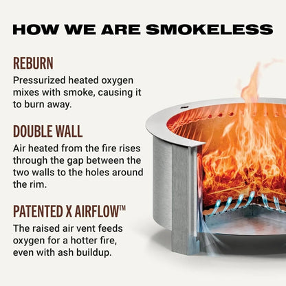 Casavibeo Breeo X Series 24 Smokeless Fire Pit with stainless steel construction and modern design.