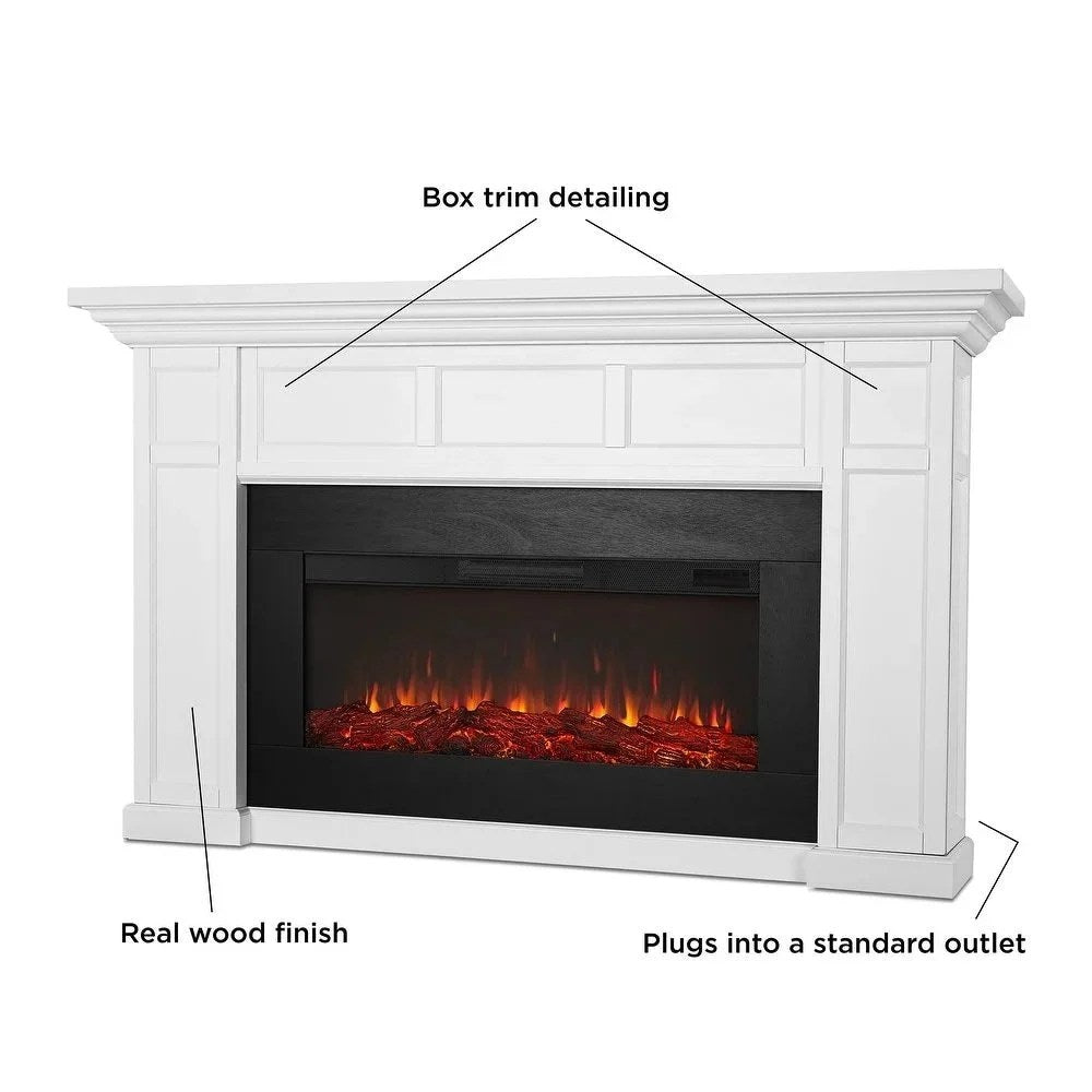 Casavibeo Real Flame Alcott 75-inch landscape electric fireplace with modern design and realistic flame effects.
