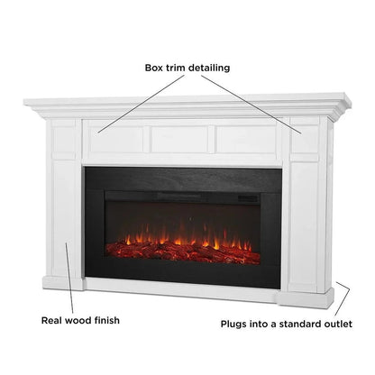 Casavibeo Real Flame Alcott 75-inch landscape electric fireplace with modern design and realistic flame effects.
