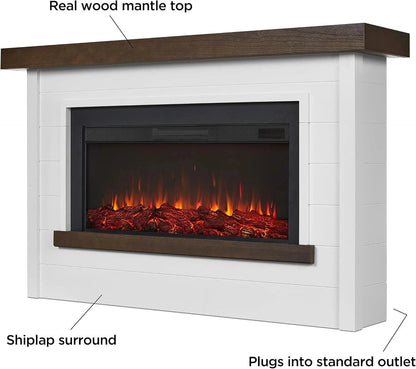 Casavibeo Real Flame Bernice Landscape Electric Fireplace with realistic flame display and modern design.