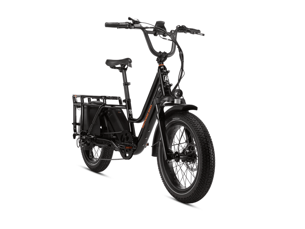 Casavibeo Rad Power Bikes RadWagon 5 electric cargo bike with spacious cargo area and sturdy frame, suitable for urban deliveries.