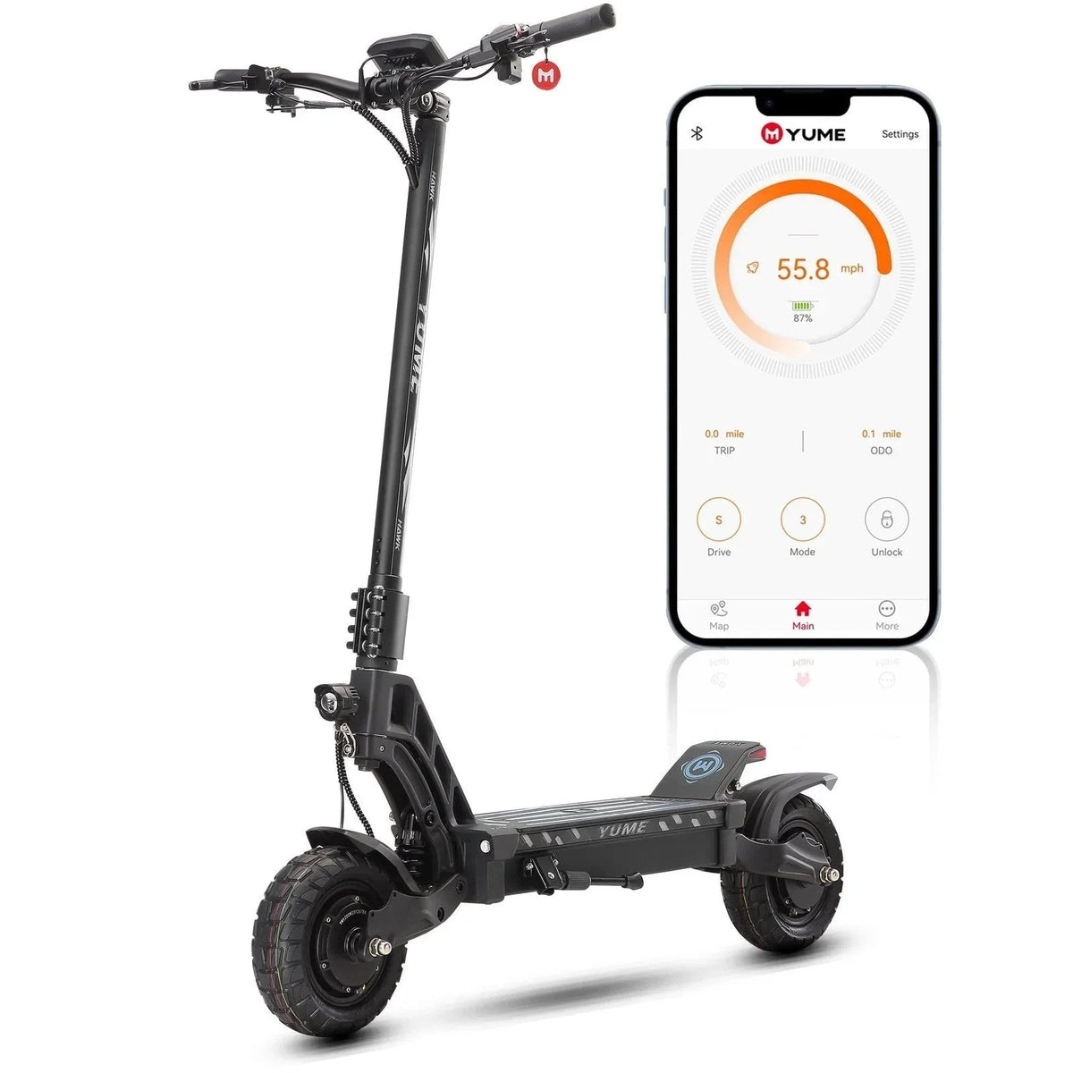 Casavibeo M YUME Scooter with dual 2400W motors, sleek black design, large wheels, and display screen for adult electric commuting.