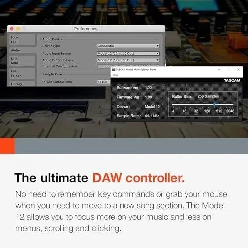 Casavibeo Tascam Model 12 all-in-one 12-track digital multitrack mixing and recording studio with mixer and USB audio interface
