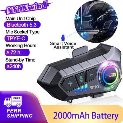 Belro Bluetooth device for motorcycle helmets, compact and wireless, designed for hands-free communication while riding.
