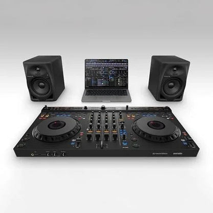 Casavibeo Pioneer DJ AlphaTheta DDJ-GRV6 4-channel performance DJ controller with jog wheels, buttons, and faders on black surface