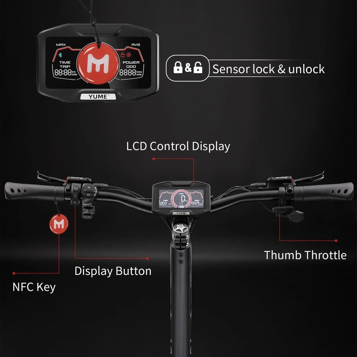 Casavibeo M YUME Scooter Hawk dual motor electric scooter with 2400W power, showing the sleek black design and handlebars.