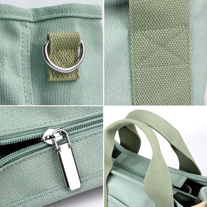 Mivoza Japanese-inspired canvas tote bag with inner pockets, lightweight, reusable, featuring a traditional design and casual style.