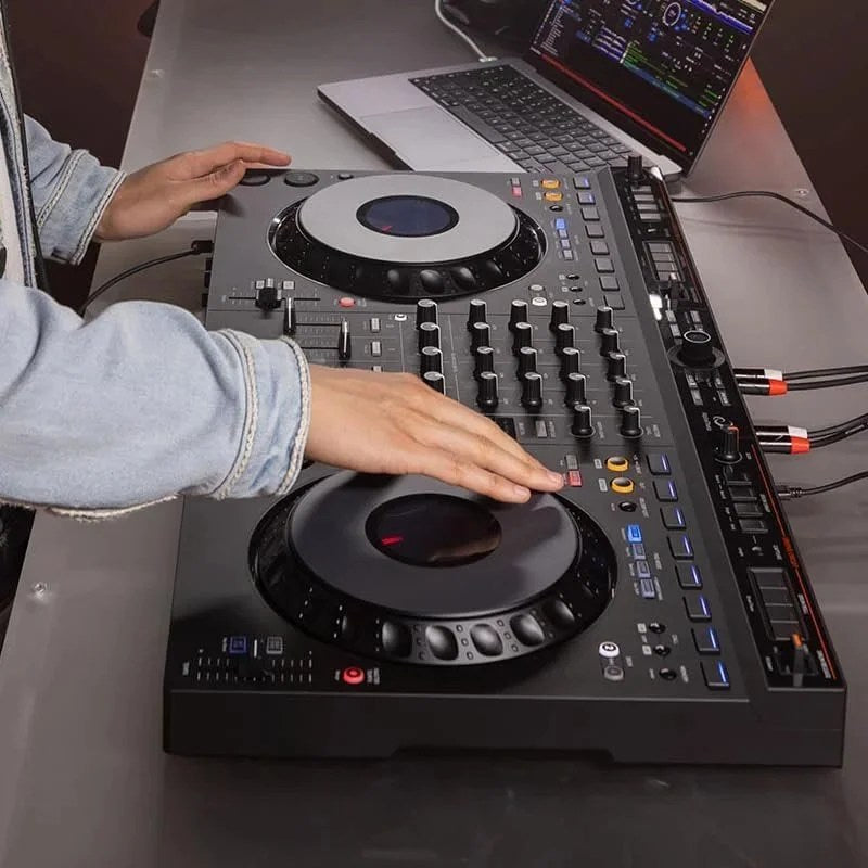Casavibeo Pioneer DJ AlphaTheta DDJ-GRV6 4-channel performance DJ controller with jog wheels, sliders, and control buttons.