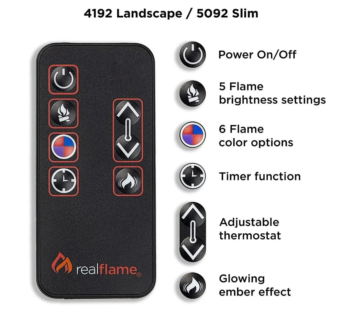 Casavibeo Real Flame Marshall 49-inch slim electric fireplace with realistic flame effect and modern design.