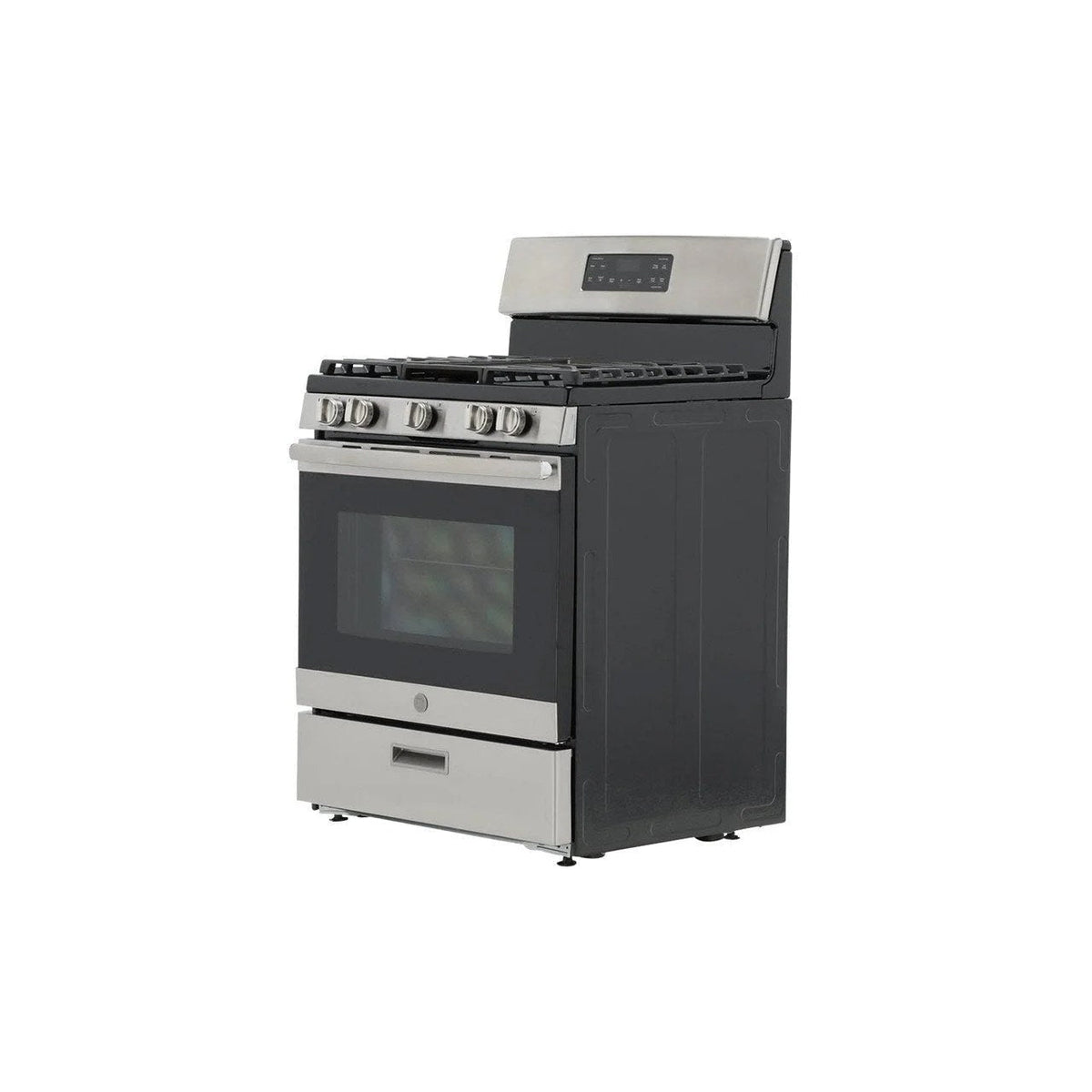 Casavibeo 30-inch freestanding gas range with four burners and oven, stainless steel finish, and control knobs.