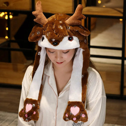 Belro plush Christmas hat for men, festive holiday party accessory with soft, colorful plush fabric and Christmas-themed design.