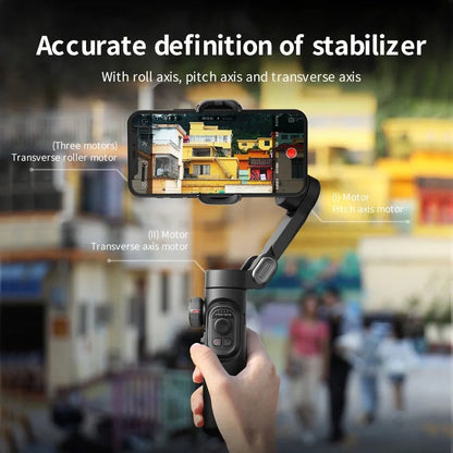 Belro smartphone gimbal stabilizer for smooth video recording, compact electronic camera accessory with ergonomic handle.