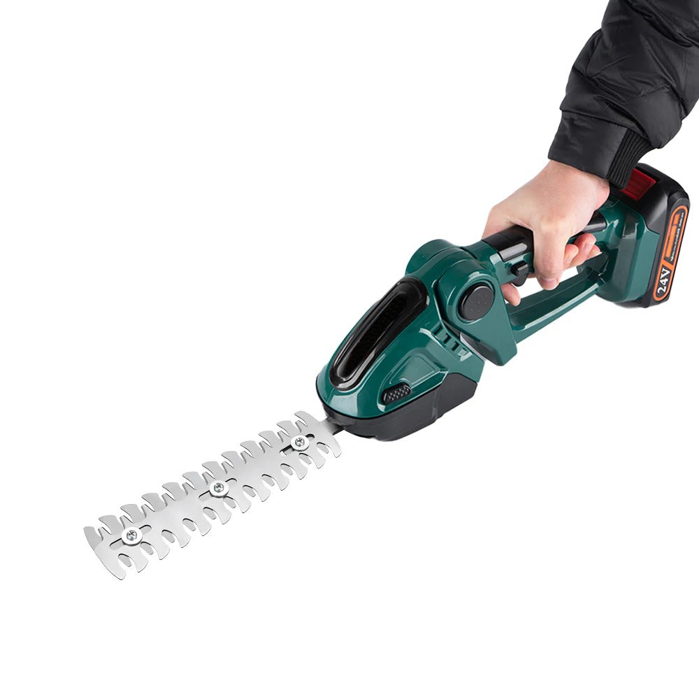 Belro cordless hedge trimmer for men, with sharp blades and ergonomic handle, suitable for garden trimming tasks.