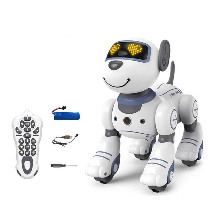 Belro robot dog toy with realistic features, made of durable plastic, suitable for kids' play and interactive fun.