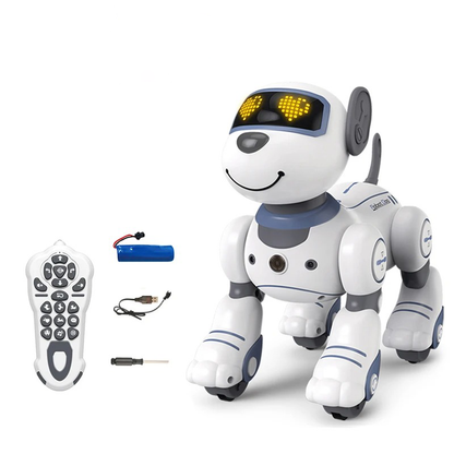 Belro robot dog toy with realistic features, made of durable plastic, suitable for kids' play and interactive fun.