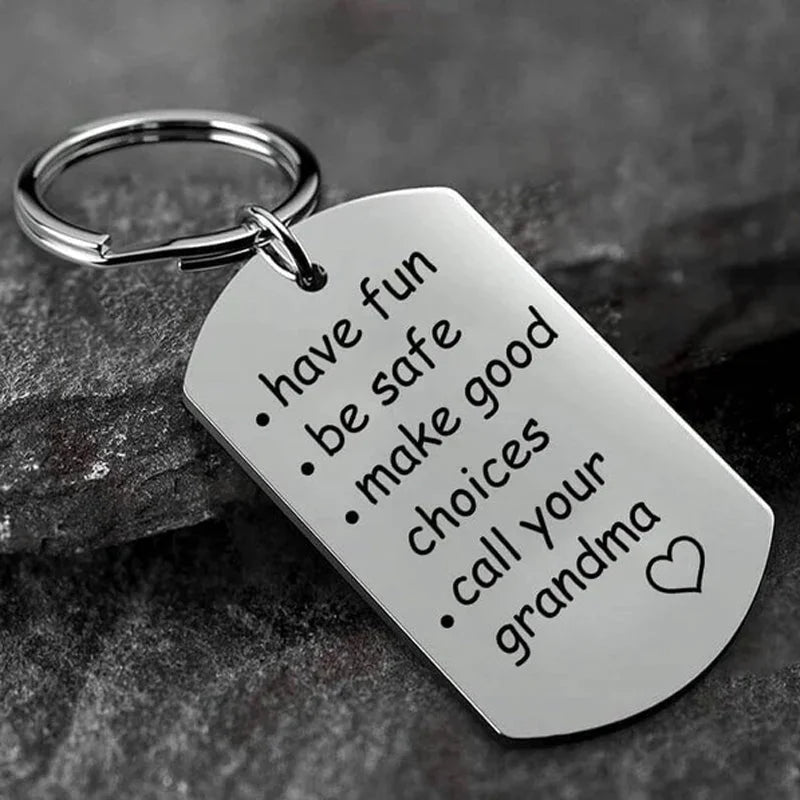 Belro stainless steel keychain with engraved reminder to do things, compact and durable accessory for keys and daily reminders.
