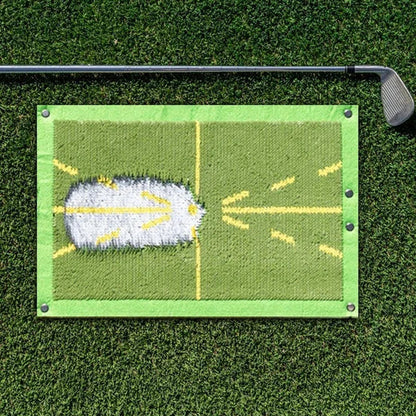 Belro golf training mat for swing detection, outdoor home and garden equipment, shows a golfer practicing on the mat.