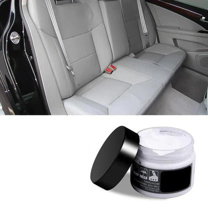 Belro Advanced Leather Repair Gel applied to a leather sofa, showcasing its effectiveness in fixing leather seats, shoes, bags, and furniture.
