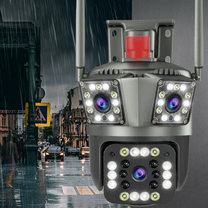 Belro dual lens outdoor waterproof security camera with wireless WiFi and HD video for surveillance.