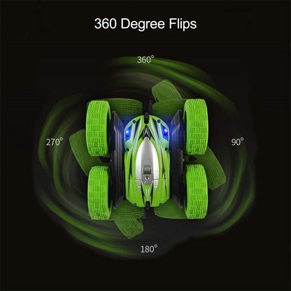 Green Belro High-Impact RC Stunt Car for automotive play, featuring durable design and stunt capabilities.