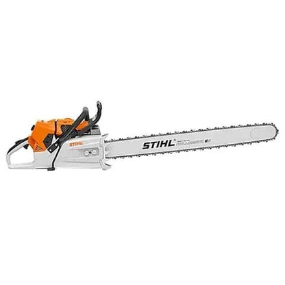Casavibeo STIHL MS 881 MAGNUM gas chainsaw with a 41-inch bar and 121.6 cc engine, shown in a close-up view.